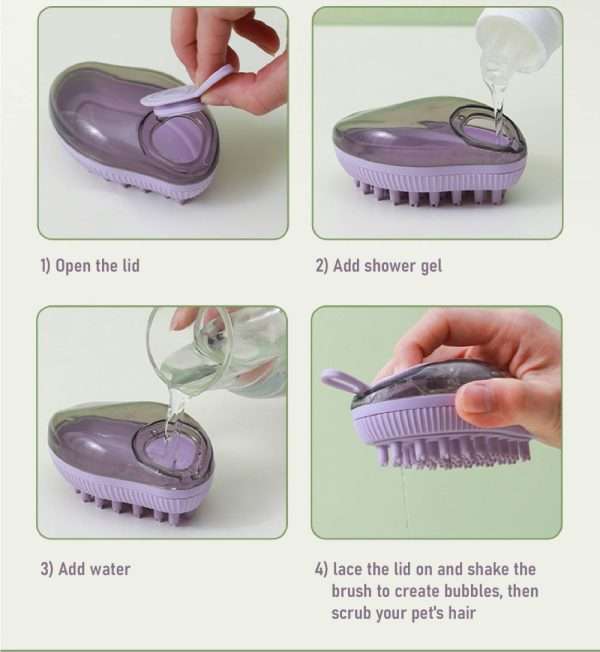 Pet Bath Brush for cats dogs shower 4