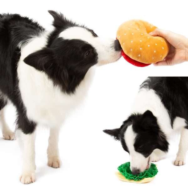 Poozpet Hamburger Pet Snffle Toys Smart Pet Toys 4