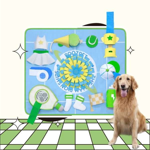 Poozpet Tennis Court Dogs Snuffle mat Interactive Pet Toys 4