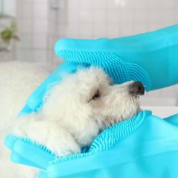 Pet washing gloves for baths showers massage 1