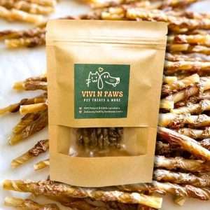 ViviNPaws homemade pet treats beef skin wrapped duck chew 3