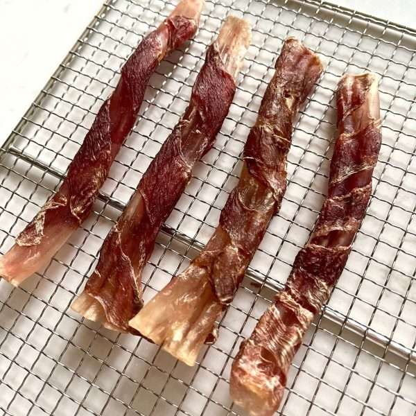 Beef tendon wrapped Chicken Duck chews dogs chews 1